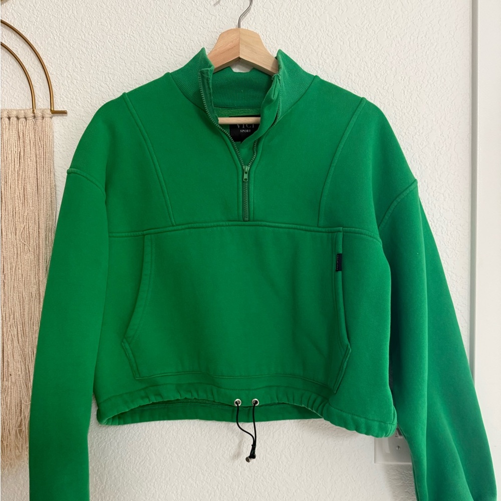 Vici Emerald Green Quarter-Zip Sweatshirt